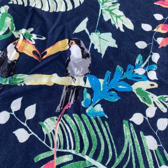 NWT Chicos Cotton Modal Navy Print Elbow Sleeve Tee Sz M - Picture 3 of 8